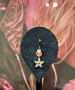 Çiçek sallantılı titanyum göbek piercing