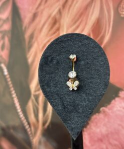 kelebek sallantılı titanyum göbek piercing