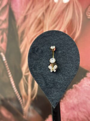 kelebek sallantılı titanyum göbek piercing
