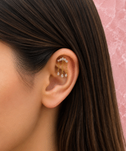 Taşlı Sallantılı Çelik Hidden Helix Piercing