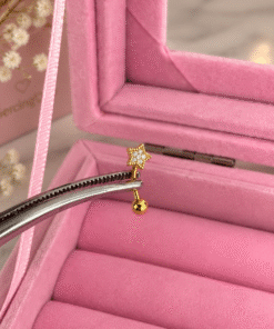 Yıldızlı Titanyum Gold Piercing