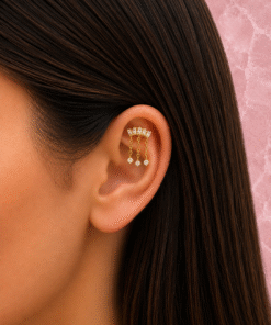 Hidden Helix Taşlı Sallantılı Çelik Piercing