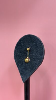 Düz Topçuk Gold Titanyum Göbek Piercing