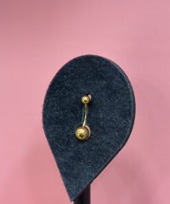 Düz Topçuk Gold Titanyum Göbek Piercing