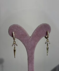 Crown Sallantılı Gold Küpe