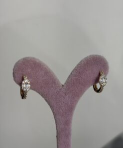Taşlı Halka Küpe Gold