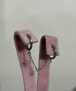 2’li Denna Zincirli Silver Küpe